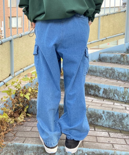 DC(ディーシー)の「DC/ディーシー ワイドカーゴパンツ カーゴデニム/イージーパンツ ワイドデニム/ビッグポケット ウェストゴム DPT231025(カーゴパンツ・メンズ・ブラック/カーキ/ネイビー・L/M/XL)」の22枚目の写真