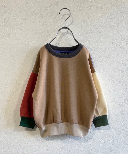 Life Support Products(ライフサポートプロダクツ)の「ウラキモウムジトレーナー/裏起毛(80~150cm)(スウェット・キッズ・キャメル/ブラウン/グリーン/ミント/ブルー/オフホワイト/ブラック/テラコッタ・100/110/120/130/140/150/80/90/95)」の3枚目の写真