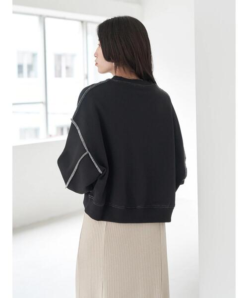 earth music&ecology(アースミュージックアンドエコロジー)の「配色ステッチウラキモウプルオーバー(Tシャツ/カットソー・レディース・ブルー/ブラック/アイボリー/グリーン/オレンジ・FREE)」の12枚目の写真