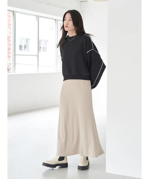 earth music&ecology(アースミュージックアンドエコロジー)の「配色ステッチウラキモウプルオーバー(Tシャツ/カットソー・レディース・ブルー/ブラック/アイボリー/グリーン/オレンジ・FREE)」の13枚目の写真