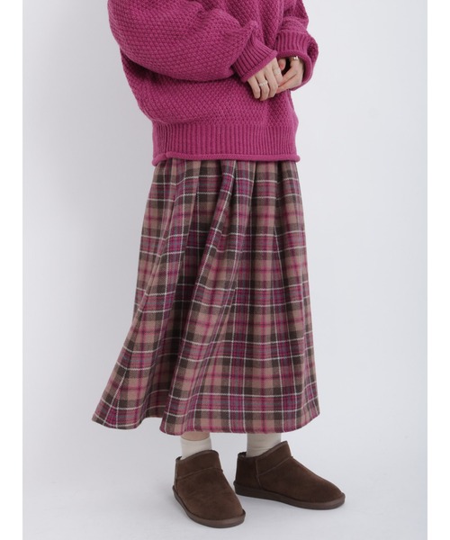 Samansa Mos2（サマンサ モスモス）の「【FROM ENGLAND】ブリティッシュウールスカート（スカート・レディース・オレンジ/グリーン/パープル・ﾌﾘ-）」の3枚目の写真