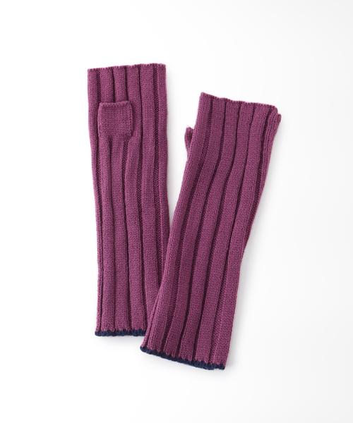 B.C STOCK(ベーセーストック)の「カラーニットグローブ(アームカバー・レディース・チャコールグレー/パープル/ブルー/アイボリー・FREE)」の10枚目の写真