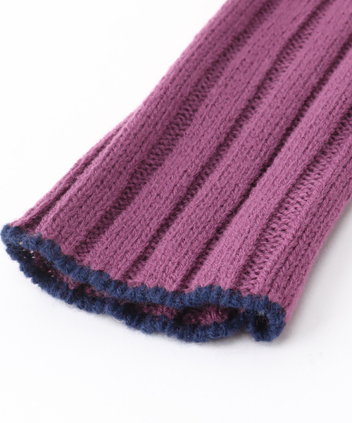 B.C STOCK(ベーセーストック)の「カラーニットグローブ(アームカバー・レディース・チャコールグレー/パープル/ブルー/アイボリー・FREE)」の5枚目の写真