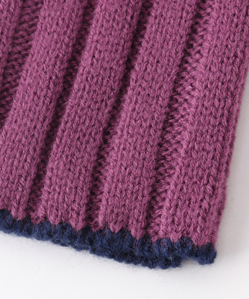 B.C STOCK(ベーセーストック)の「カラーニットグローブ(アームカバー・レディース・チャコールグレー/パープル/ブルー/アイボリー・FREE)」の8枚目の写真