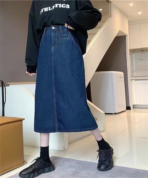 FREE STYLISTS(フリー スタイリスト)の「バックスリットデニムスカート(デニムスカート・レディース・ライトブルー/ネイビー・S/L/XL/M)」の15枚目の写真