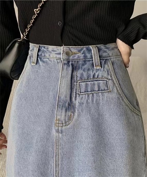 FREE STYLISTS(フリー スタイリスト)の「バックスリットデニムスカート(デニムスカート・レディース・ライトブルー/ネイビー・S/L/XL/M)」の19枚目の写真