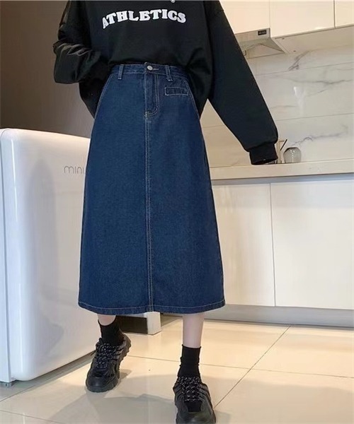 FREE STYLISTS(フリー スタイリスト)の「バックスリットデニムスカート(デニムスカート・レディース・ライトブルー/ネイビー・S/L/XL/M)」の17枚目の写真