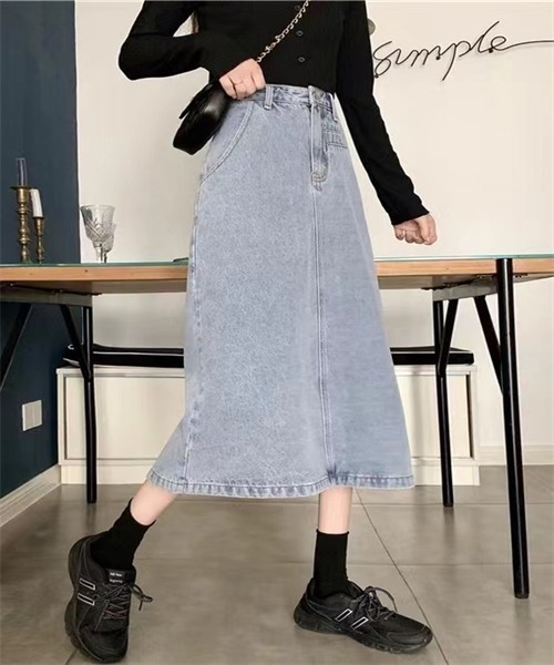 FREE STYLISTS(フリー スタイリスト)の「バックスリットデニムスカート(デニムスカート・レディース・ライトブルー/ネイビー・S/L/XL/M)」の21枚目の写真