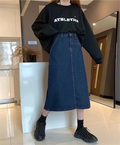 FREE STYLISTS(フリー スタイリスト)の「バックスリットデニムスカート(デニムスカート・レディース・ライトブルー/ネイビー・S/L/XL/M)」の14枚目の写真
