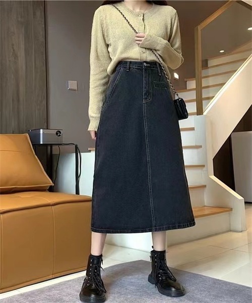 FREE STYLISTS(フリー スタイリスト)の「バックスリットデニムスカート(デニムスカート・レディース・ライトブルー/ネイビー・S/L/XL/M)」の10枚目の写真