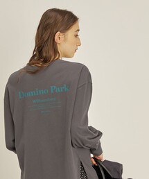 強撚天竺 タック スリーブ プリント TEE◇