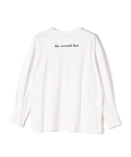 SHIPS(シップス)の「強撚天竺 タック スリーブ プリント TEE◇(Tシャツ/カットソー・レディース・オフホワイト/チャコールグレー・ONE SIZE)」の4枚目の写真