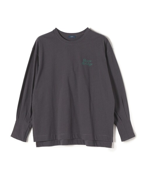 SHIPS(シップス)の「強撚天竺 タック スリーブ プリント TEE◇(Tシャツ/カットソー・レディース・オフホワイト/チャコールグレー・ONE SIZE)」の6枚目の写真