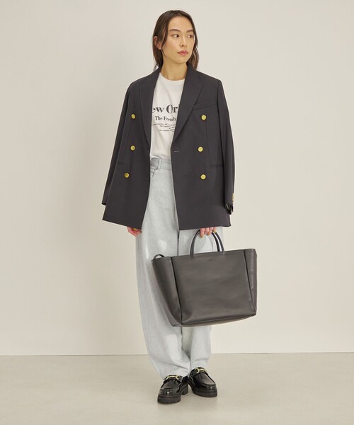 SHIPS(シップス)の「強撚天竺 タック スリーブ プリント TEE◇(Tシャツ/カットソー・レディース・オフホワイト/チャコールグレー・ONE SIZE)」の17枚目の写真