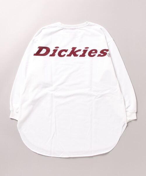Dickies(ディッキーズ)の「Dickies ディッキーズ バックプリントロゴ裾ラウンドチュニック丈ロングスリーブTシャツ(Tシャツ/カットソー・レディース・ブルー/グリーン/ホワイト・フリー)」の7枚目の写真