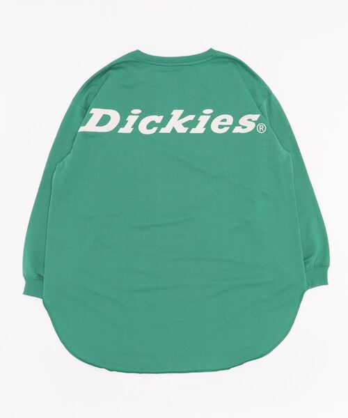 Dickies(ディッキーズ)の「Dickies ディッキーズ バックプリントロゴ裾ラウンドチュニック丈ロングスリーブTシャツ(Tシャツ/カットソー・レディース・ブルー/グリーン/ホワイト・フリー)」の9枚目の写真