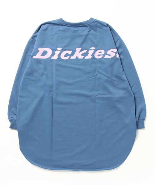 Dickies(ディッキーズ)の「Dickies ディッキーズ バックプリントロゴ裾ラウンドチュニック丈ロングスリーブTシャツ(Tシャツ/カットソー・レディース・ブルー/グリーン/ホワイト・フリー)」の12枚目の写真