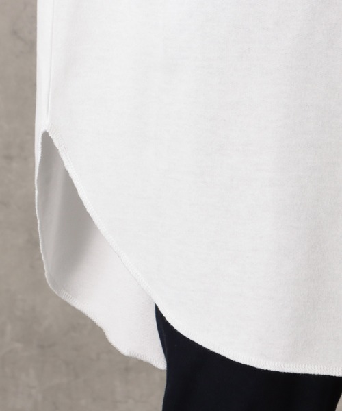Dickies(ディッキーズ)の「Dickies ディッキーズ バックプリントロゴ裾ラウンドチュニック丈ロングスリーブTシャツ(Tシャツ/カットソー・レディース・ブルー/グリーン/ホワイト・フリー)」の19枚目の写真