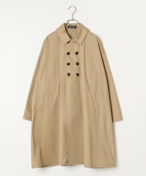 LOWRYS FARM(ローリーズファーム)の「Wボタンコート 171858(ステンカラーコート・キッズ・ベージュ/ネイビー・150cm/160cm)」の5枚目の写真