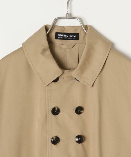 LOWRYS FARM(ローリーズファーム)の「Wボタンコート 171858(ステンカラーコート・キッズ・ベージュ/ネイビー・150cm/160cm)」の7枚目の写真
