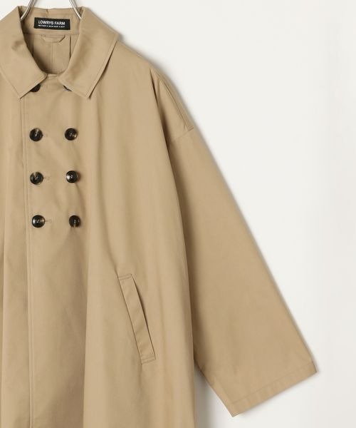 LOWRYS FARM(ローリーズファーム)の「Wボタンコート 171858(ステンカラーコート・キッズ・ベージュ/ネイビー・150cm/160cm)」の8枚目の写真