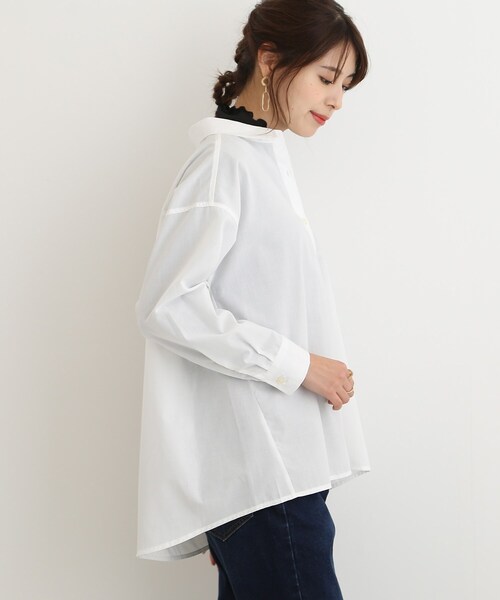 SHOO・LA・RUE（シューラルー）の「◆【大人のラフアイテム】一枚は持っていたいベーシックシャツ（シャツ/ブラウス・レディース・ネイビー系2/ベージュ系2/ホワイト・02/03/04）」の19枚目の写真