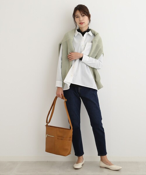 SHOO・LA・RUE（シューラルー）の「◆【大人のラフアイテム】一枚は持っていたいベーシックシャツ（シャツ/ブラウス・レディース・ネイビー系2/ベージュ系2/ホワイト・02/03/04）」の21枚目の写真