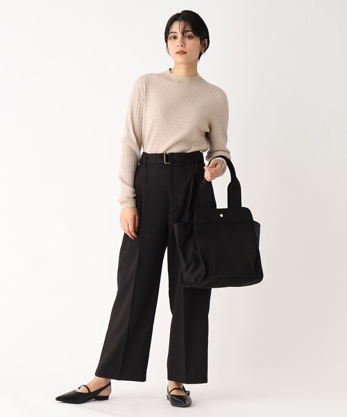 OPAQUE.CLIP（オペークドットクリップ）の「◆ナイロントートバッグ【撥水加工/A4収納可】（トートバッグ・レディース・サンドベージュ/ブラック・00）」の4枚目の写真