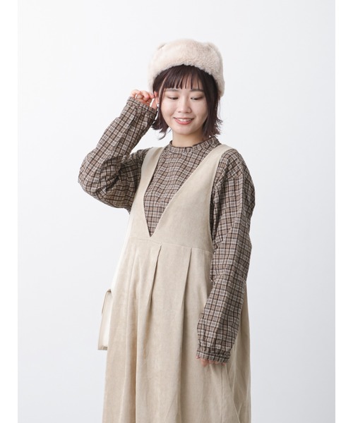 ehka sopo（エヘカソポ）の「チェックスタンドフリルブラウス（シャツ