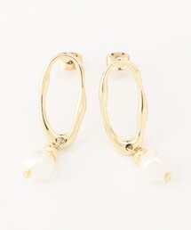 オーバルパールピアス（両耳用）