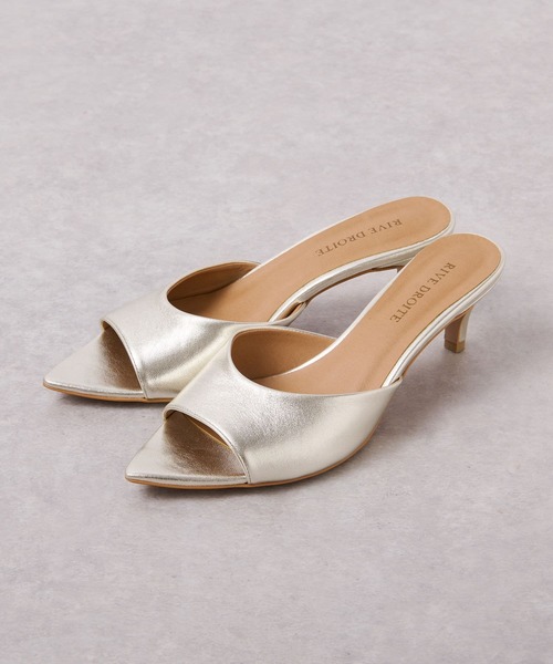 RIVE DROITE(リヴドロワ)の「春夏の足元を軽やかに/メタリックヒールミュール(サンダル・レディース・ゴールド・36/37/38)」の8枚目の写真