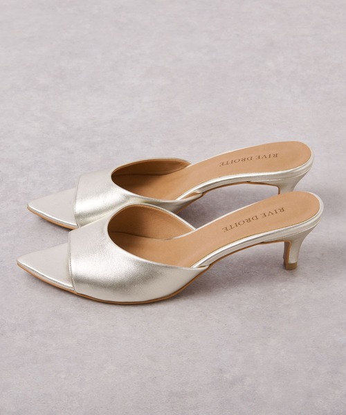 RIVE DROITE(リヴドロワ)の「春夏の足元を軽やかに/メタリックヒールミュール(サンダル・レディース・ゴールド・36/37/38)」の9枚目の写真