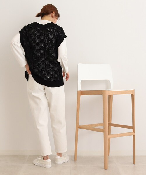 SHOO・LA・RUE（シューラルー）の「◆【2点セット】これだけでレイヤードスタイルが完成 透かし編みトップス（その他トップス・レディース・ブラック/ナチュラル/ライトグリーン/サンドベージュ・04/03/02）」の7枚目の写真