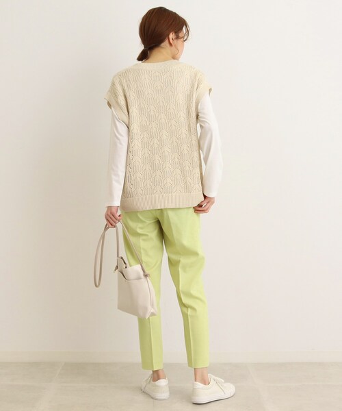 SHOO・LA・RUE（シューラルー）の「◆【2点セット】これだけでレイヤードスタイルが完成 透かし編みトップス（その他トップス・レディース・ブラック/ナチュラル/ライトグリーン/サンドベージュ・04/03/02）」の14枚目の写真