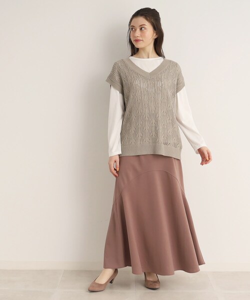 SHOO・LA・RUE（シューラルー）の「◆【2点セット】これだけでレイヤードスタイルが完成 透かし編みトップス（その他トップス・レディース・ブラック/ナチュラル/ライトグリーン/サンドベージュ・04/03/02）」の18枚目の写真