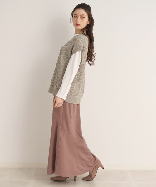 SHOO・LA・RUE（シューラルー）の「◆【2点セット】これだけでレイヤードスタイルが完成 透かし編みトップス（その他トップス・レディース・ブラック/ナチュラル/ライトグリーン/サンドベージュ・04/03/02）」の19枚目の写真