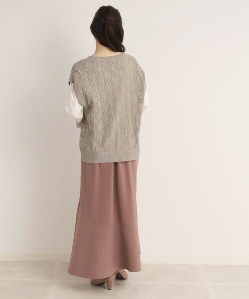 SHOO・LA・RUE（シューラルー）の「◆【2点セット】これだけでレイヤードスタイルが完成 透かし編みトップス（その他トップス・レディース・ブラック/ナチュラル/ライトグリーン/サンドベージュ・04/03/02）」の20枚目の写真