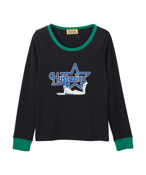 HYSTERIC GLAMOUR（ヒステリックグラマー）の「STAR GIRL Tシャツ（Tシャツ/カットソー・レディース・グリーン/ホワイト/ブラック・FREE）」の3枚目の写真