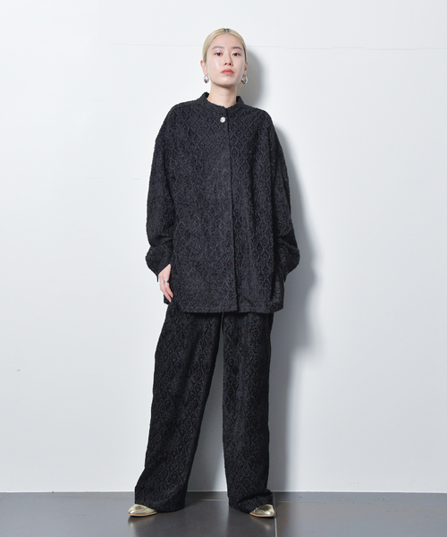 CITYSHOP（シティーショップ）の「CUT JACQUARD ブラウス（シャツ/ブラウス・レディース・ブラック・FREE）」の9枚目の写真