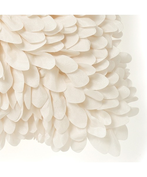 フラワーアップリケ クッションカバー 450×450 アイボリー（028