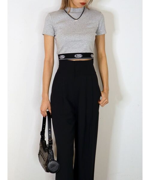 EMODA（エモダ）の「ジャガードフィットTシャツ（Tシャツ/カットソー・レディース・ホワイト/ブルー/グレー/グリーン/ブラック・FREE）」の8枚目の写真