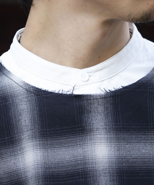 GLOSTER（グロスター）の「【GLOSTER/グロスター】オンブレチェック プルオーバーシャツ カットオフ USED加工（シャツ/ブラウス・メンズ・ブラック系その他・L/M）」の14枚目の写真
