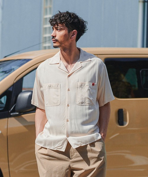 UNIVERSAL OVERALL(ユニバーサルオーバーオール)の「UNIVERSAL OVERALL オープンカラーシャツ U2313155(シャツ/ブラウス・メンズ・アイボリー・L/M)」の8枚目の写真