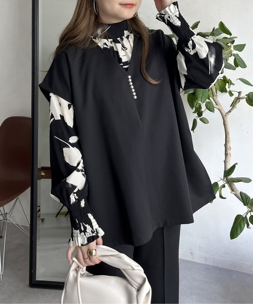 prose verse（プロズヴェール）の「【セットアイテム】パールフレンチプルオーバー×テーパードパンツ（セットアップ・レディース・ブラック/グレイッシュベージュ・ﾌﾘ-）」の21枚目の写真