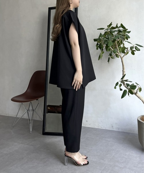 prose verse（プロズヴェール）の「【セットアイテム】パールフレンチプルオーバー×テーパードパンツ（セットアップ・レディース・ブラック/グレイッシュベージュ・ﾌﾘ-）」の16枚目の写真