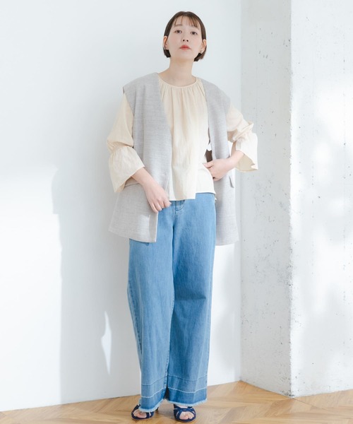 AUBERGE コットンギャザーシャツ AUBERGE コットンギャザーシャツ