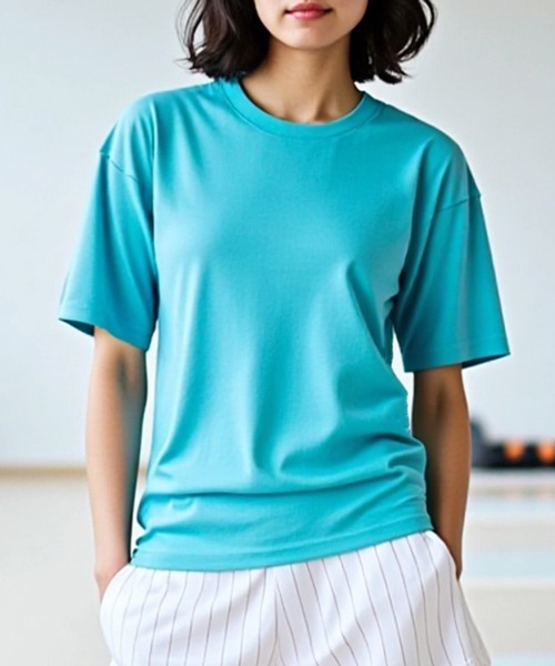 United Athle（ユナイテッドアスレ）の「【United Athle】吸水速乾！UVカット！ 4.1オンス ドライアスレチック Tシャツ ランニング ジム ヨガ フィットネス 5900（Tシャツ/カットソー・レディース・オリーブ/イエロー/レッド/ホワイト/ロイヤルブルー/グリーン/ネイビー/ブラック/ピンク/バーガンディー/ブラウン/ライム/インディゴブルー/ラベンダー/グリーン系その他2/ライトブルー/ダークパープル/グレイッシュブルー/グレー/ライトブラック/ブルー/チャコールグレー/ミント/オレンジ/ピンク系1/ブルー系その他/ライトオレンジ系/イエロー系その他2/フューシャピンク/ターコイズブルー/パープル系その他2/オレンジ系その他2/アクア/ピンク系その他/レモンイエロー・XL/M/L/S）」の20枚目の写真