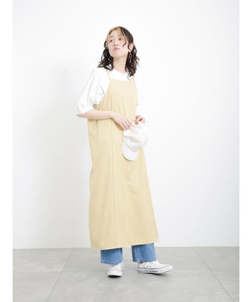 Samansa Mos2 blue（サマンサモスモスブルー）の「キャミワンピース（ワンピース・レディース・ライトベージュ/ブラック/イエロー・ﾌﾘ-）」の9枚目の写真