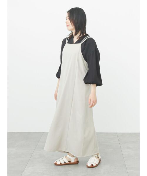 Samansa Mos2 blue（サマンサモスモスブルー）の「キャミワンピース（ワンピース・レディース・ライトベージュ/ブラック/イエロー・ﾌﾘ-）」の11枚目の写真