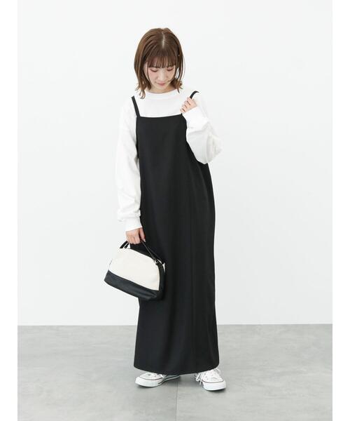 Samansa Mos2 blue（サマンサモスモスブルー）の「キャミワンピース（ワンピース・レディース・ライトベージュ/ブラック/イエロー・ﾌﾘ-）」の17枚目の写真